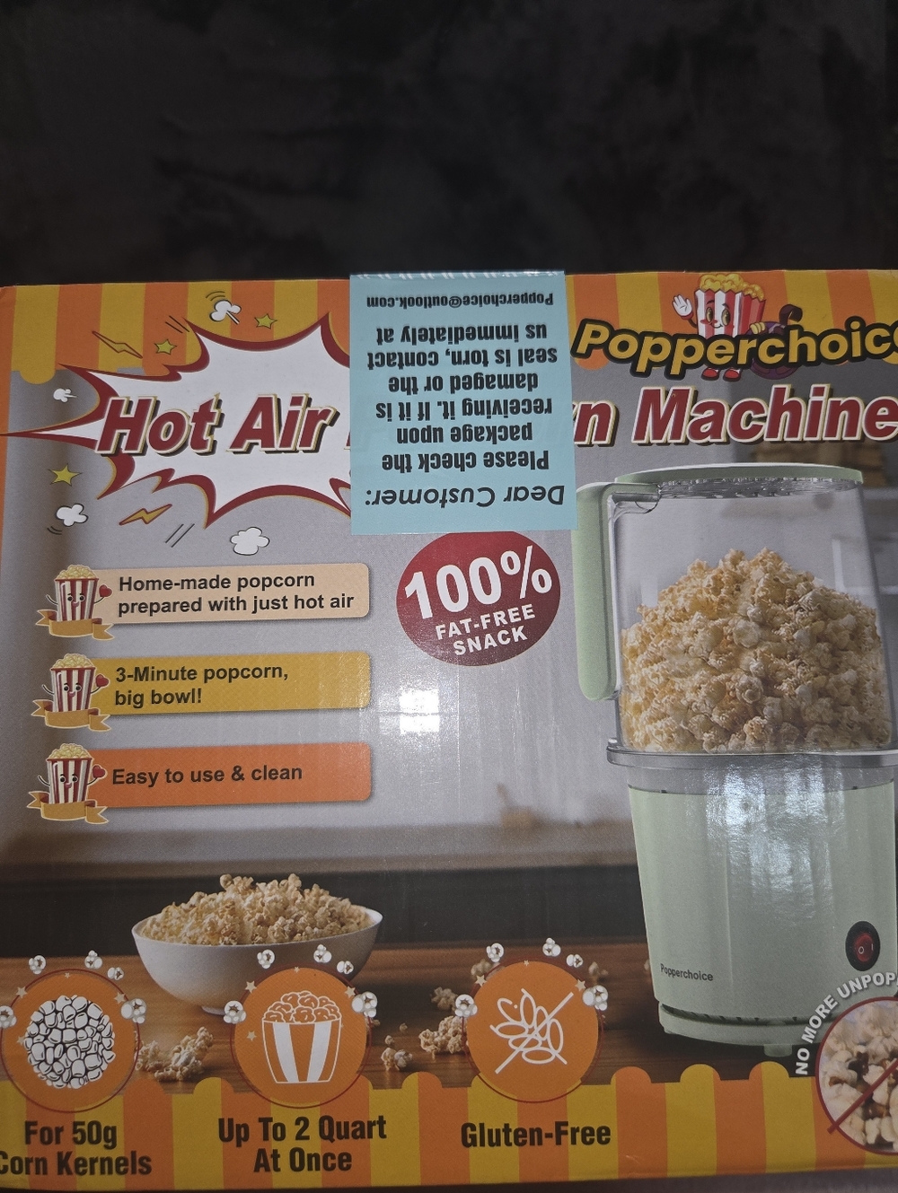 Popperchoice Hot Air Popcorn Maker - Light Green